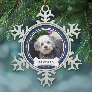 Persoonlijke foto van Pet met honden Tin Sneeuwvlok Ornament
