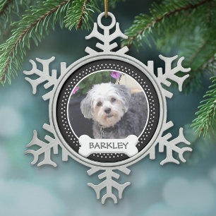 Persoonlijke foto van Pet met honden Tin Sneeuwvlok Ornament