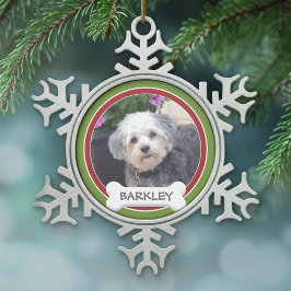 Persoonlijke foto van Pet met honden Tin Sneeuwvlok Ornament