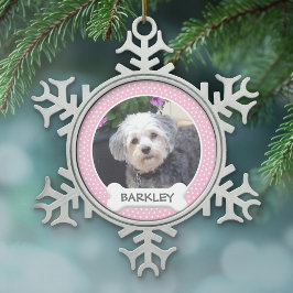 Persoonlijke foto van Pet met honden Tin Sneeuwvlok Ornament