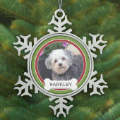 Persoonlijke foto van Pet met honden Tin Sneeuwvlok Ornament