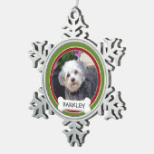 Persoonlijke foto van Pet met honden Tin Sneeuwvlok Ornament (Rechts)
