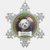 Persoonlijke foto van Pet met honden Tin Sneeuwvlok Ornament (Voorkant)