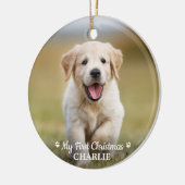 Persoonlijke foto van Pet Puppy Dog Eerste Kerstmi Keramisch Ornament (Links)
