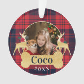 Persoonlijke foto van Red Holly Play Reindeer Pet Ornament (voorkant)