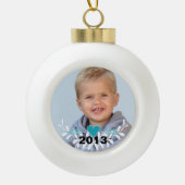 Persoonlijke foto van Retro Garland Child Foto Keramische Bal Ornament (Voorkant)