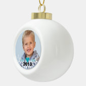 Persoonlijke foto van Retro Garland Child Foto Keramische Bal Ornament (Rechts)