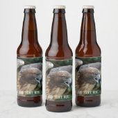 Persoonlijke foto van Roodstaartbuizerd Roofvogel Bier Etiket (Flessen)