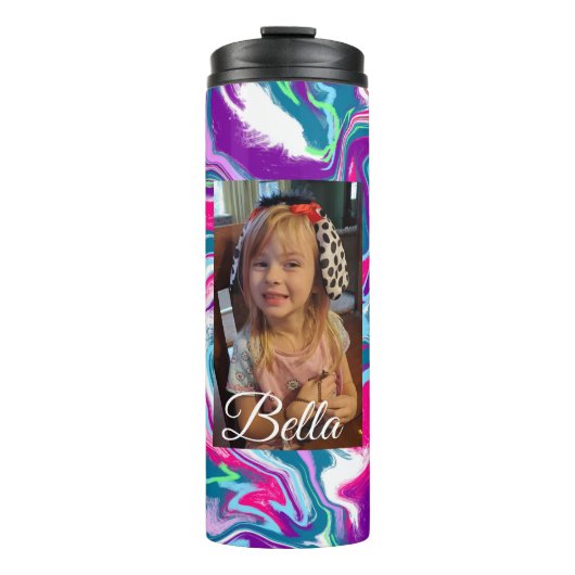 Persoonlijke foto van Roze en Turquoise Thermosbeker (Voorkant)