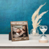 Persoonlijke foto van Rustic Wood First Vaderdag Fotoplaat (Insitu)