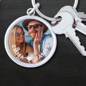 Persoonlijke foto van stel met liefdeshart sleutelhanger