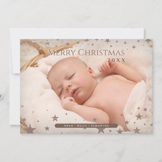 Persoonlijke foto van Tender Starry Kerstmis Feestdagenkaart (Voorkant)
