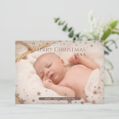 Persoonlijke foto van Tender Starry Kerstmis Feestdagenkaart (Staand voorkant)