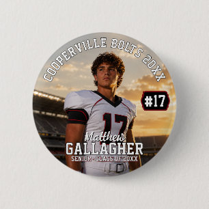 Persoonlijke foto van voetballer ronde button 5,7 cm