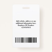 Persoonlijke foto van werknemer, streepjescode, Lo Badge (Achterkant)