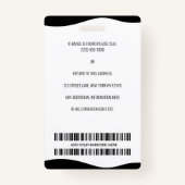 Persoonlijke foto van werknemer, streepjescode, Lo Badge (Achterkant)