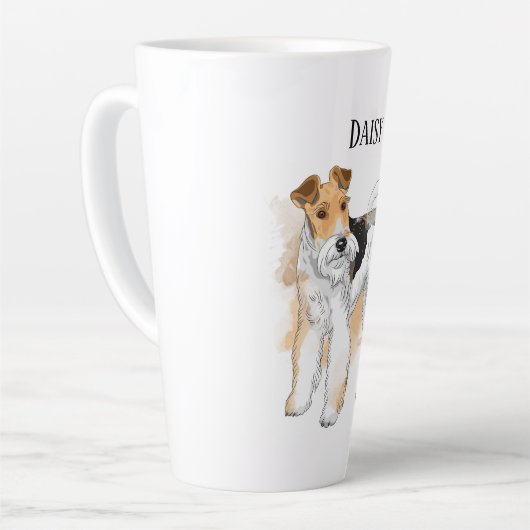 Persoonlijke foto van Wire Fox Terrier Latte Mok (Linkerhoek)