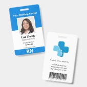 Persoonlijke foto van ziekenhuispersoneel badge (Voor- en achterkant)