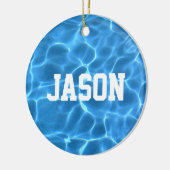 Persoonlijke foto van zwemmer of duiker keramisch ornament (Links)