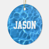 Persoonlijke foto van zwemmer of duiker keramisch ornament (Links)