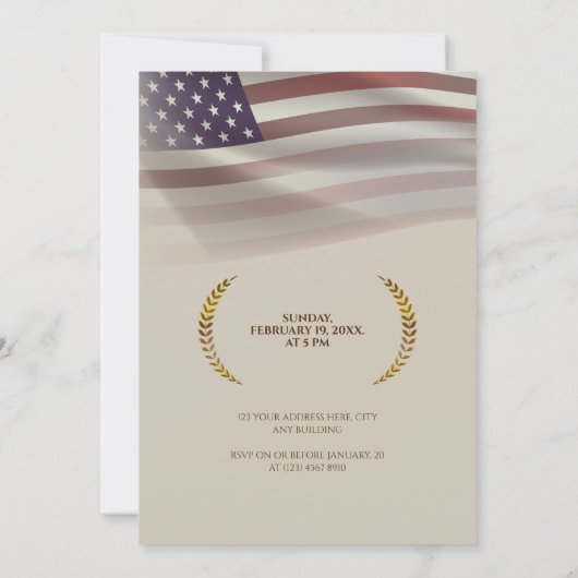 Persoonlijke foto | Vlag VS | Laurel verlaat bruil Kaart (Achterkant)