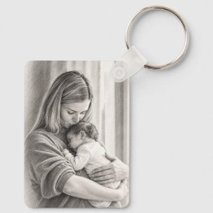 Persoonlijke foto voeg je eigen baby shower cadeau sleutelhanger