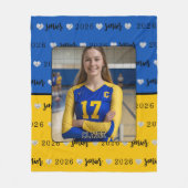 Persoonlijke foto volleybal senior afstuderen fleece deken (Voorkant)