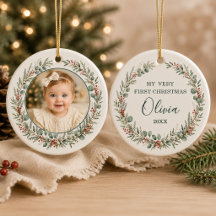 Persoonlijke foto voor baby's eerste kerst