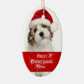 Persoonlijke foto voor eerste kerstmis keramisch ornament (Rechts)