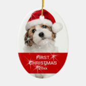 Persoonlijke foto voor eerste kerstmis keramisch ornament (Voorkant)