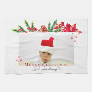 Persoonlijke foto voor liefdevol kerstLijst Theedoek