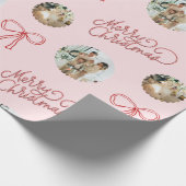 Persoonlijke foto voor prettige kerst cadeaupapier (Hoek)