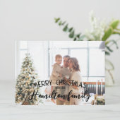 Persoonlijke foto voor prettige kerst feestdagenkaart (Staand voorkant)