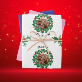 Persoonlijke foto voor prettige kerst inpakpapier vel