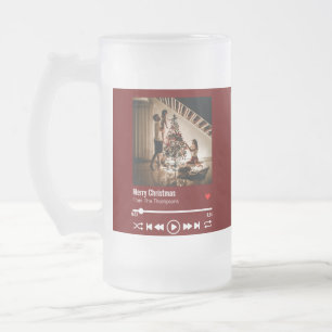 Persoonlijke foto voor prettige kerst Matglas Bierpul