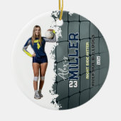 Persoonlijke foto voor volleyballers keramisch ornament (Voorkant)