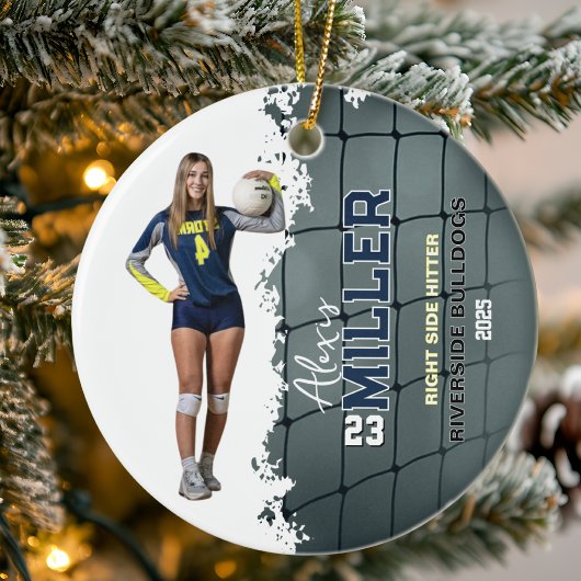 Persoonlijke foto voor volleyballers keramisch ornament