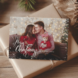 Persoonlijke foto Vrolijk Kerstgroen Vakantie Kaar Feestdagenkaart