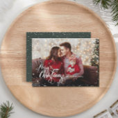 Persoonlijke foto Vrolijk Kerstgroen Vakantie Kaar Feestdagenkaart