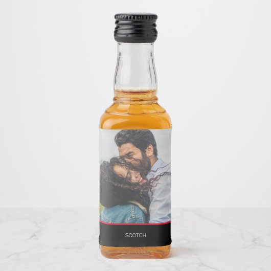 Persoonlijke foto Wedding Favor Mini Likeurfles Etiket (Voorkant)