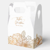 Persoonlijke foto White Rose Gold Wedding Floral Bedankdoosjes (Geopend)