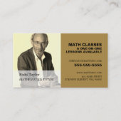 Persoonlijke foto, Wiskunde Toner, leraar Visitekaartje (Voorkant)