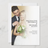 Persoonlijke foto Wit Gradatie Bruiloft Kaart (Voorkant)