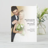Persoonlijke foto Wit Gradatie Bruiloft Kaart (Staand voorkant)