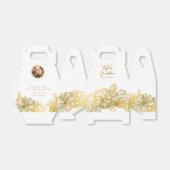 Persoonlijke foto witgouden bloemen chic huwelijk bedankdoosjes (Uitgevouwen)