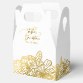 Persoonlijke foto witgouden bloemen chic huwelijk bedankdoosjes (Geopend)