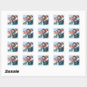 Persoonlijke foto witte frame vierkante stickers (Vel)