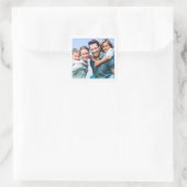 Persoonlijke foto witte frame vierkante stickers (Tas)