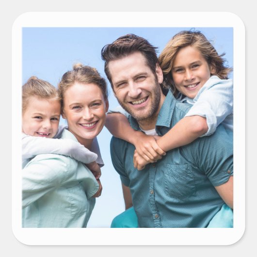 Persoonlijke foto witte frame vierkante stickers (Voorkant)