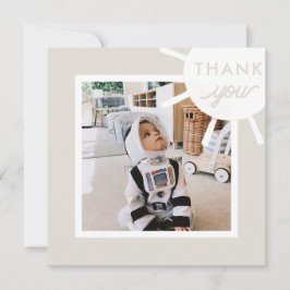 Persoonlijke foto zon kinderen verjaardag bedankkaart